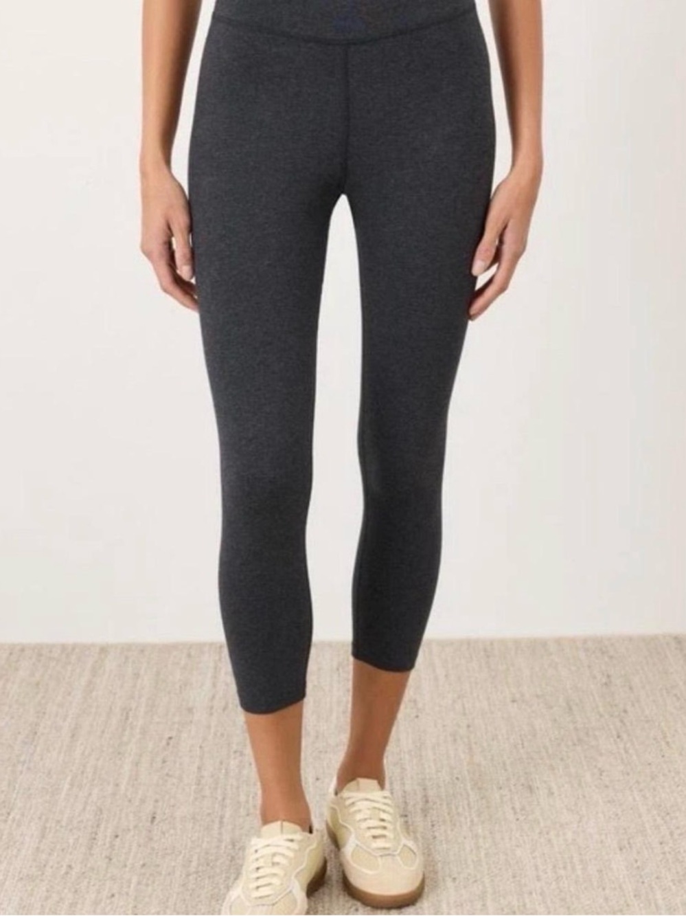 Pact 100% Organic Cotton Charcoal Cropped High-Waist Leggings